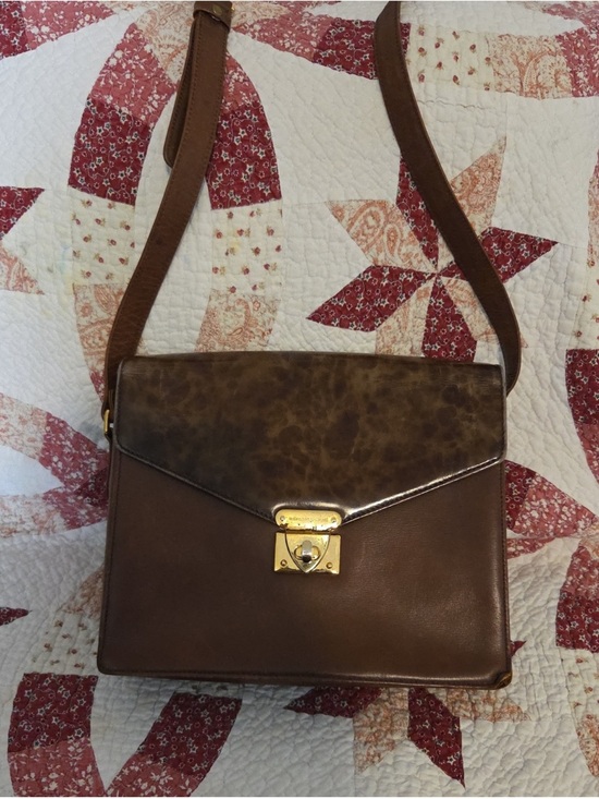 Valentino Garavani Handbags - Valentino Garavani Brown Leather Crossbody with Gold Hardware